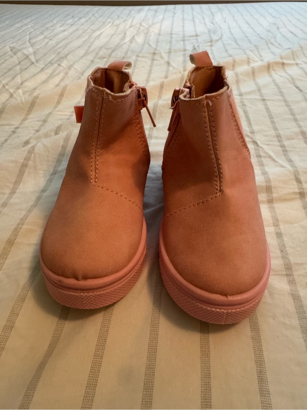 oomphies Pink Toddler Suede-Look Ankle Boots